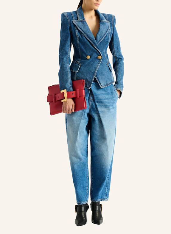 BALMAIN Anthem Clutch aus Glattleder ROT