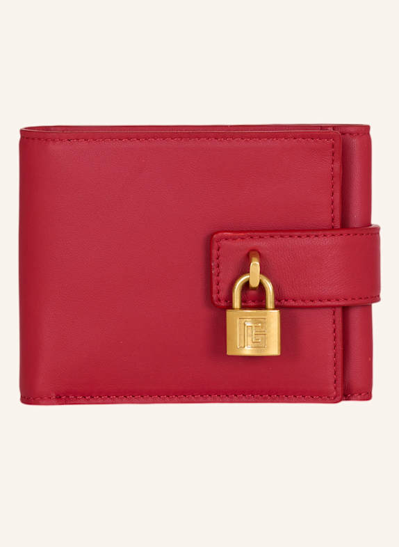 BALMAIN Pulse Trifold Geldbörse aus Glattleder ROT