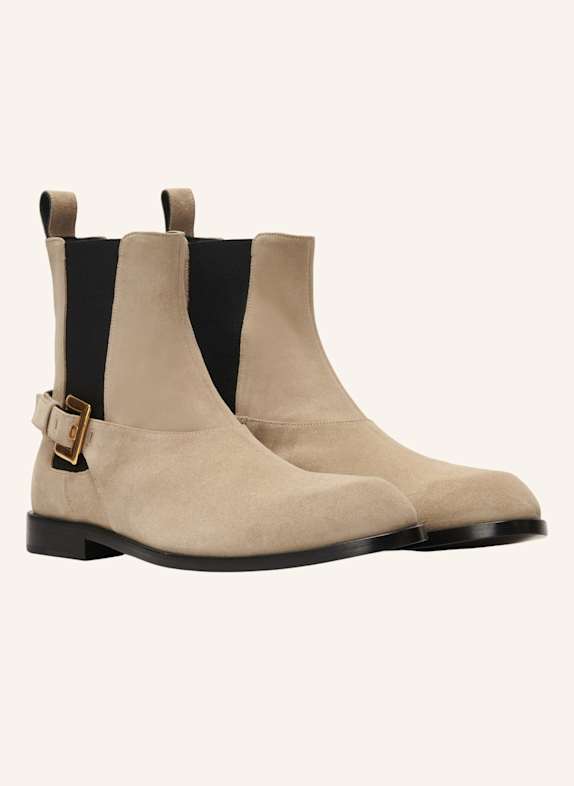 BALMAIN Anthem Chelsea Boots aus Wildleder KHAKI