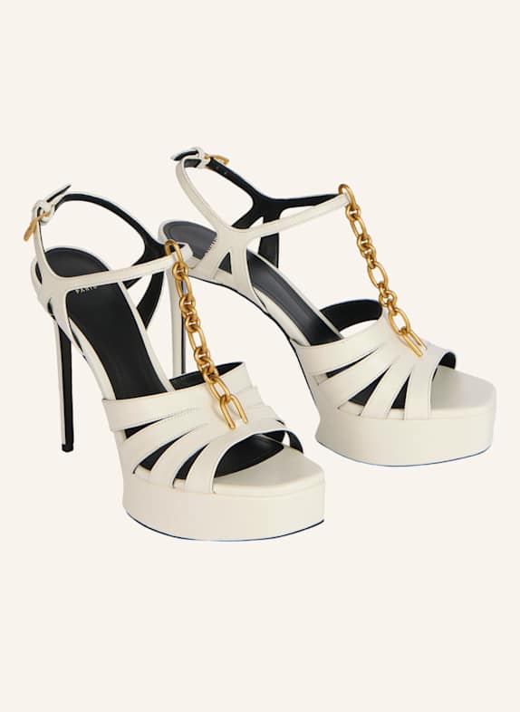 BALMAIN Sync Sandalen mit Plateausohle aus Glattleder WEISS