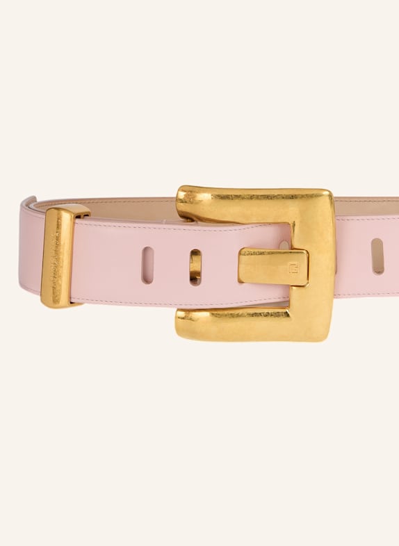 BALMAIN Anthem Gürtel aus Glattleder ROSA