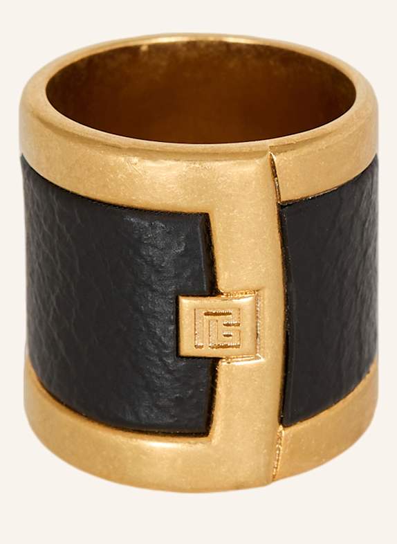 BALMAIN Anthem Ring aus Messing und Harz SCHWARZ