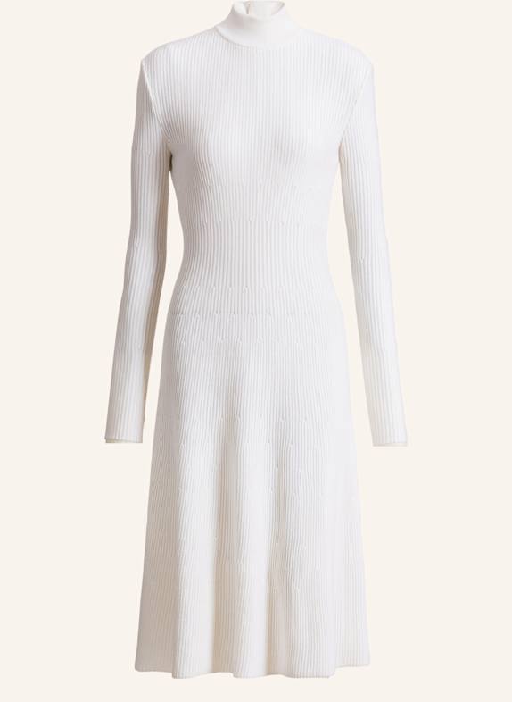BALMAIN Langes Kleid aus geripptem Gewebe WEISS