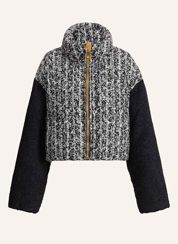 BALMAIN Zweifarbige Tweedjacke SCHWARZ