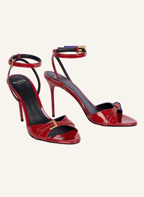 BALMAIN Anthem Sandalen aus glattem Kalbsleder ROT