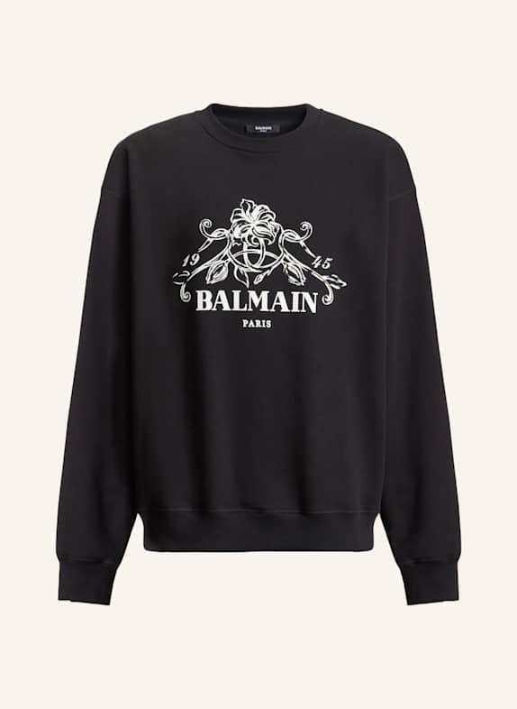 BALMAIN Bedrucktes Balmain Vine Sweatshirt SCHWARZ