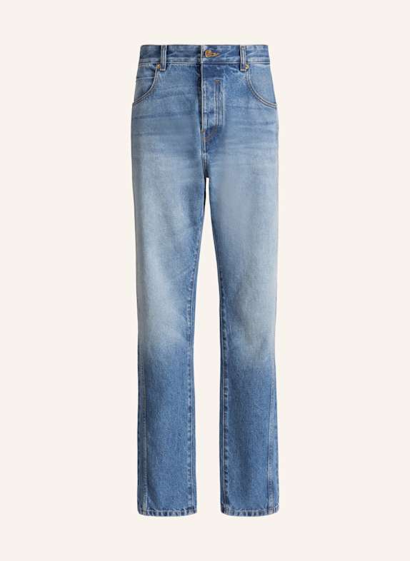 BALMAIN Gerade Jeans aus verwaschenem Denim in Blue BLAU