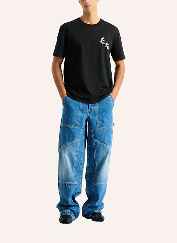 BALMAIN Carpenter-Jeans aus verwaschenem Denim in Blue BLAU