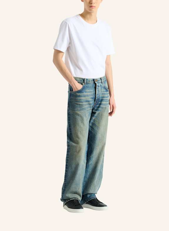BALMAIN Lässige Jeans aus verwaschenem Denim in Vintage Blue BLAU