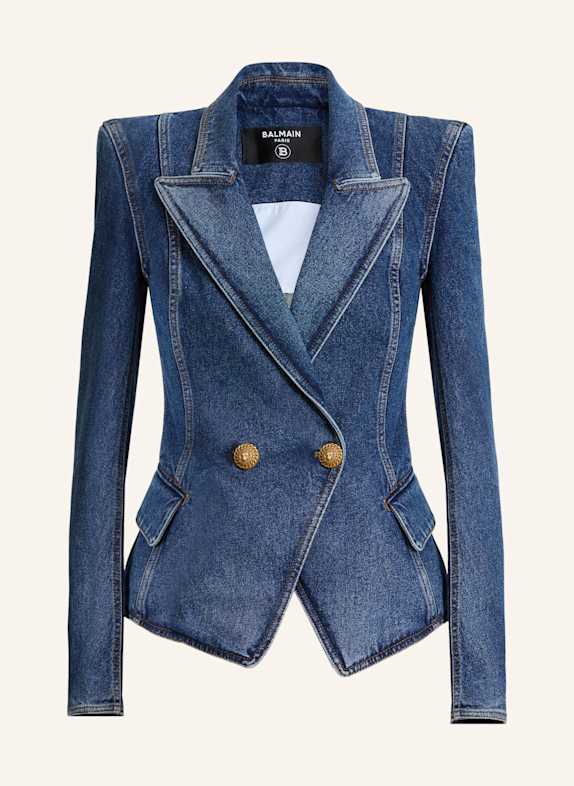 BALMAIN Jeansjacke mit zwei Knöpfen BLAU