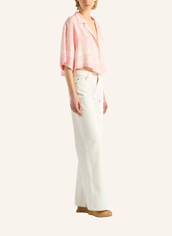 BALMAIN Bedrucktes Foulard Pyjamahemd ROSA