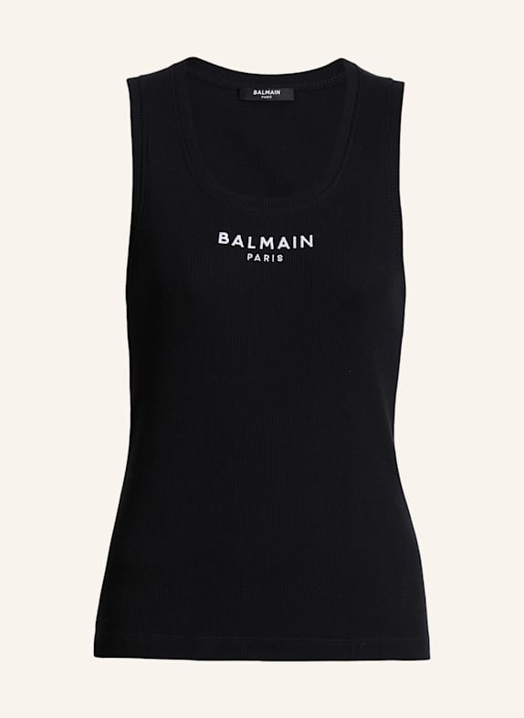 BALMAIN Tanktop mit Balmain Paris-Stickerei SCHWARZ