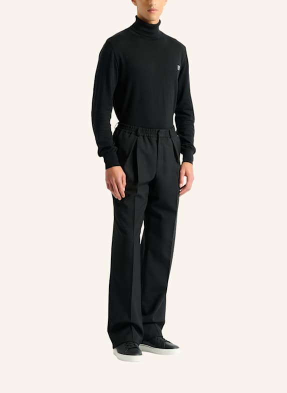 BALMAIN Wollhose mit elastischem Bund SCHWARZ