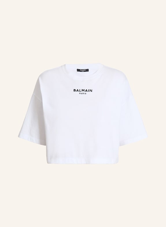 BALMAIN Besticktes Balmain Paris T-Shirt WEISS