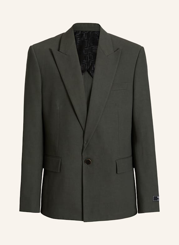 BALMAIN Jacke mit einem Knopf aus Baumwolltwill GRÜN