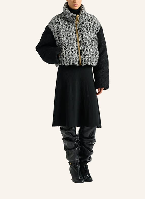 BALMAIN Zweifarbige Tweedjacke SCHWARZ