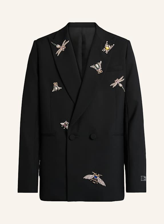 BALMAIN Bestickte Balmain Insect Jacke aus Wolle und Kristallen SCHWARZ