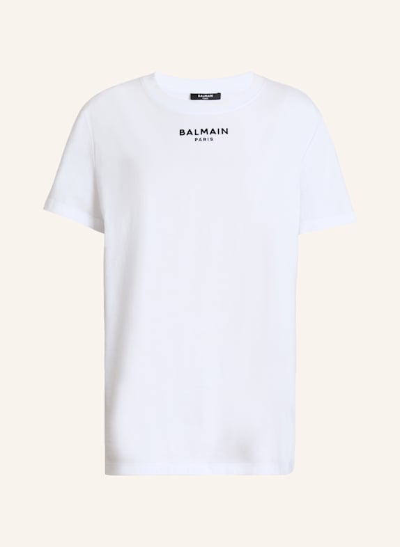 BALMAIN Besticktes Balmain Paris T-Shirt WEISS