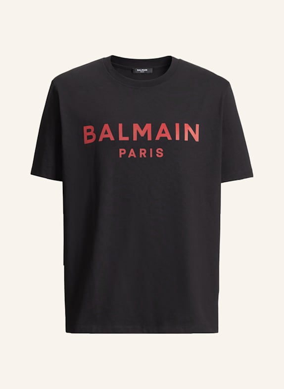BALMAIN Bedrucktes T-Shirt aus Baumwolle NUDE