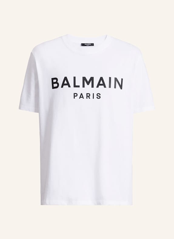 BALMAIN Bedrucktes T-Shirt aus Baumwolle WEISS