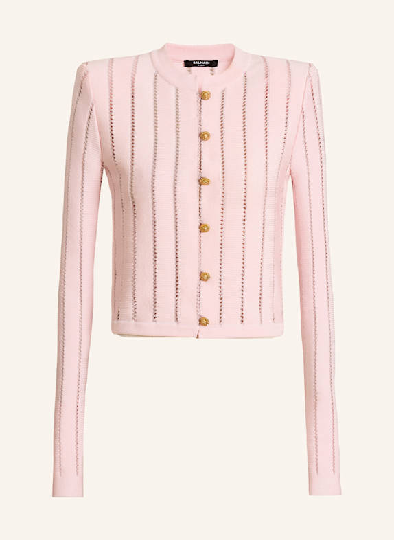 BALMAIN Kurzer Cardigan aus Fléchage-Gewebe ROSA