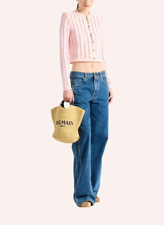 BALMAIN Kurzer Cardigan aus Fléchage-Gewebe ROSA