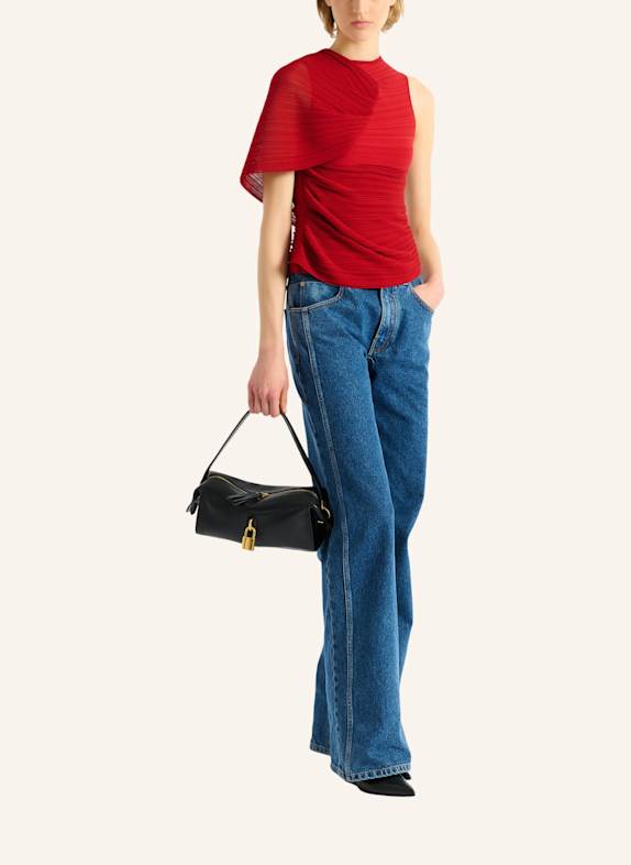 BALMAIN Ärmelloses, asymmetrisches Oberteil aus Viskose ROT