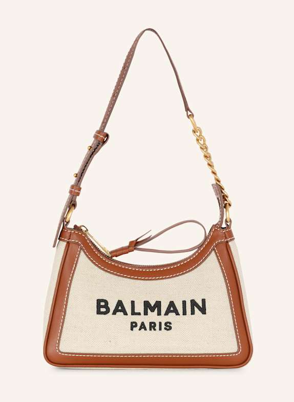 BALMAIN Tasche B-Army aus Canvas mit Ledereinsätzen BEIGE