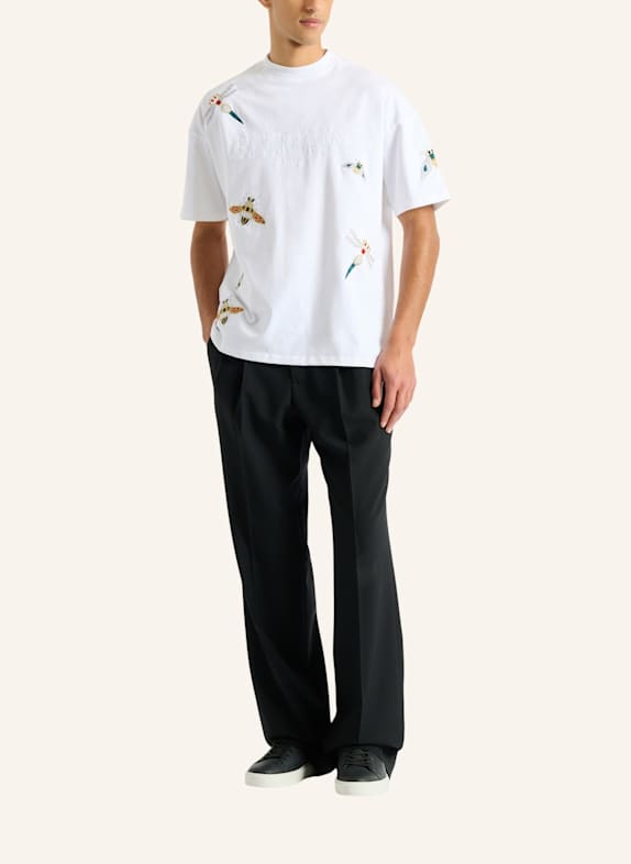 BALMAIN Besticktes Balmain Insect T-Shirt WEISS