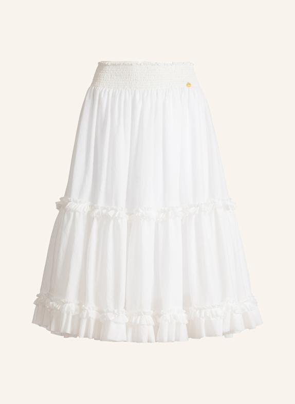 BALMAIN Langer Rock mit Raffungen WEISS