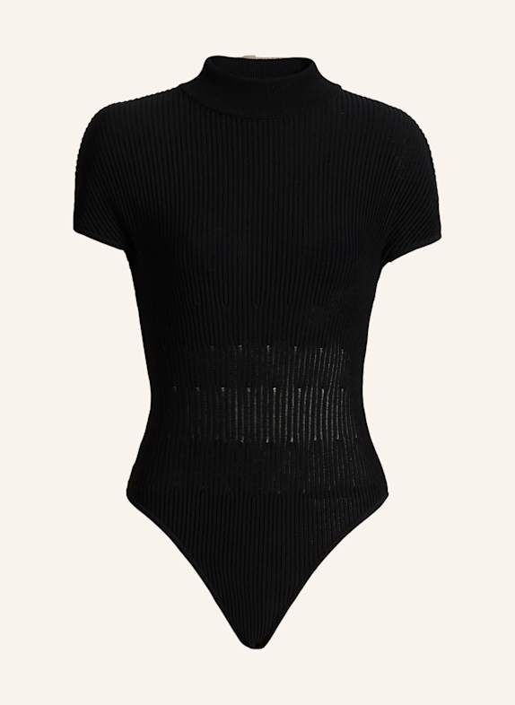 BALMAIN Body aus geripptem Gewebe SCHWARZ