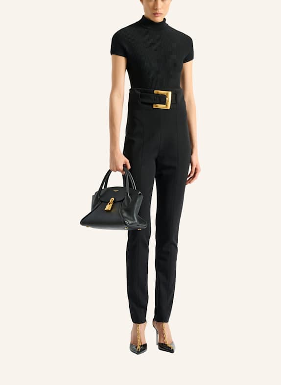 BALMAIN Body aus geripptem Gewebe SCHWARZ