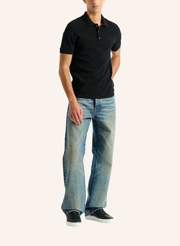 BALMAIN Besticktes Balmain Vintage Poloshirt SCHWARZ