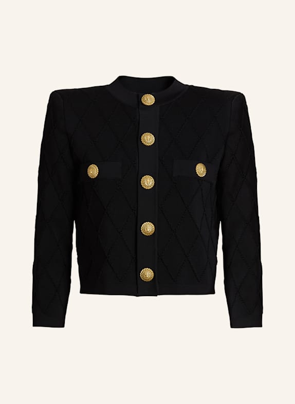 BALMAIN Kurzer Cardigan SCHWARZ