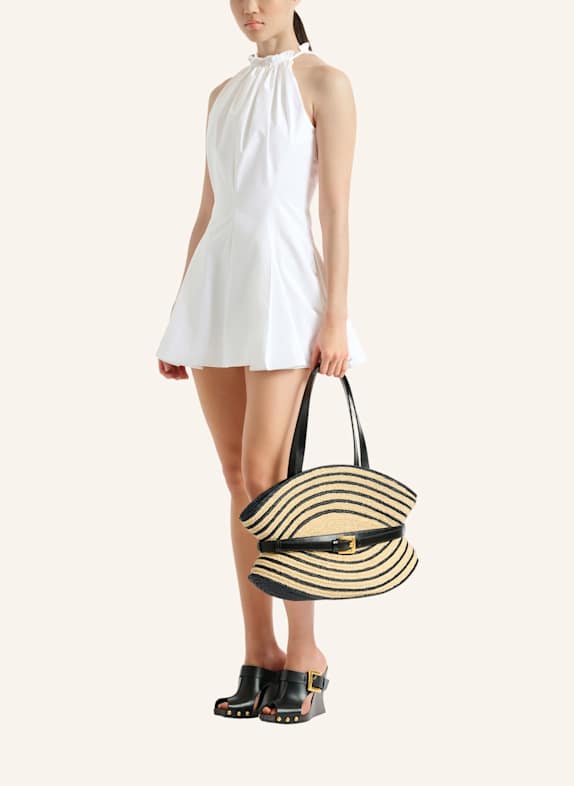 BALMAIN Kleid aus Baumwollpopeline WEISS