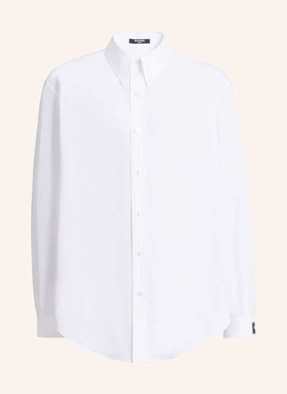 BALMAIN Balmain Paris Hemd aus Baumwollpopeline WEISS