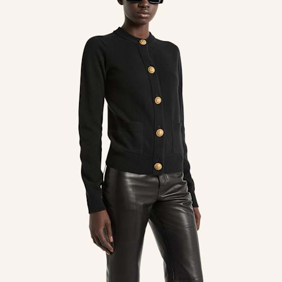BALMAIN Cardigan aus Öko-Kaschmir SCHWARZ