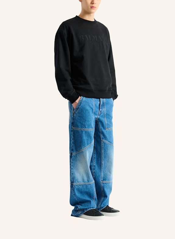 BALMAIN Besticktes Balmain Vintage Sweatshirt SCHWARZ