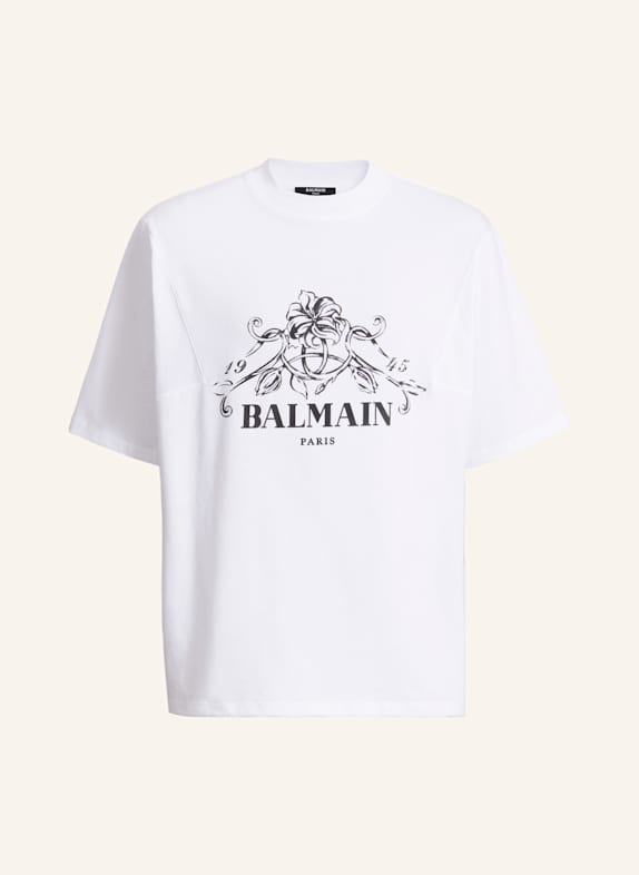 BALMAIN Bedrucktes Balmain Vine T-Shirt WEISS