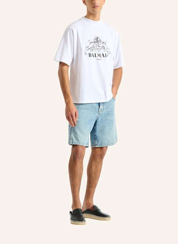 BALMAIN Bedrucktes Balmain Vine T-Shirt WEISS