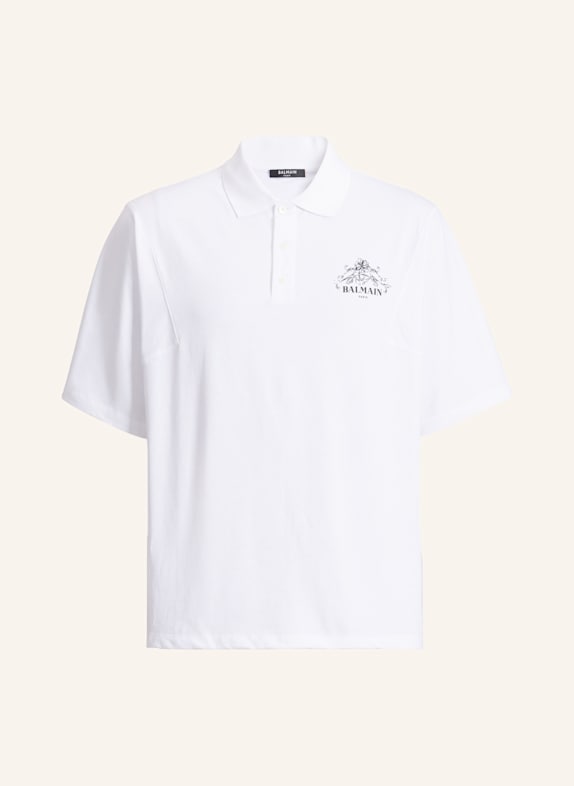BALMAIN Bedrucktes Balmain Vine Poloshirt WEISS