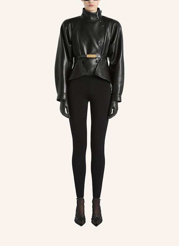 BALMAIN Hose mit hoher Taille aus Milano-Jersey SCHWARZ
