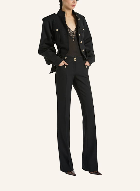 BALMAIN Bundfaltenhose aus Wollgabardine SCHWARZ