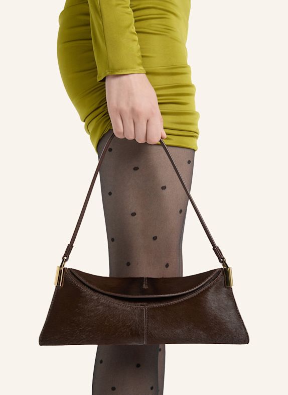 BALMAIN Kleine Tasche 64-83 aus flauschigem Leder BRAUN