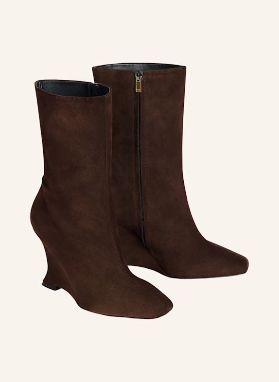 BALMAIN Stiefeletten Wedge aus Wildleder BRAUN