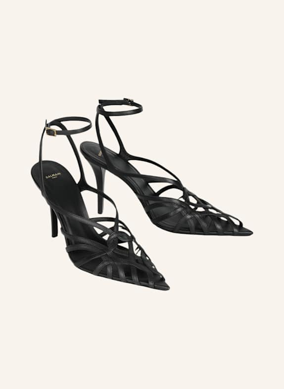 BALMAIN Sandalen Cage aus Glattleder SCHWARZ