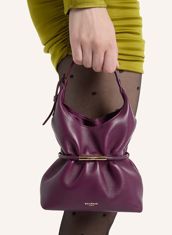 BALMAIN Mini-Tasche SPHYNX aus Glattleder LILA