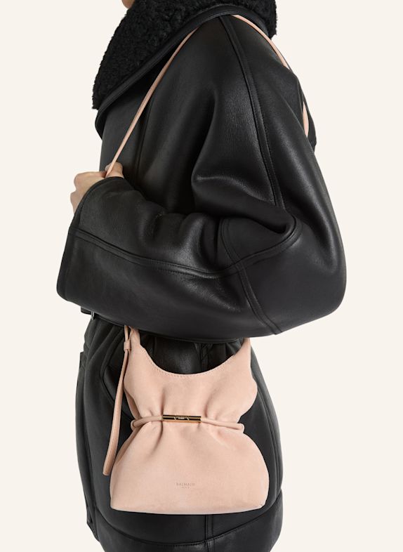 BALMAIN Mini-Tasche SPHYNX aus Wildleder ROSA