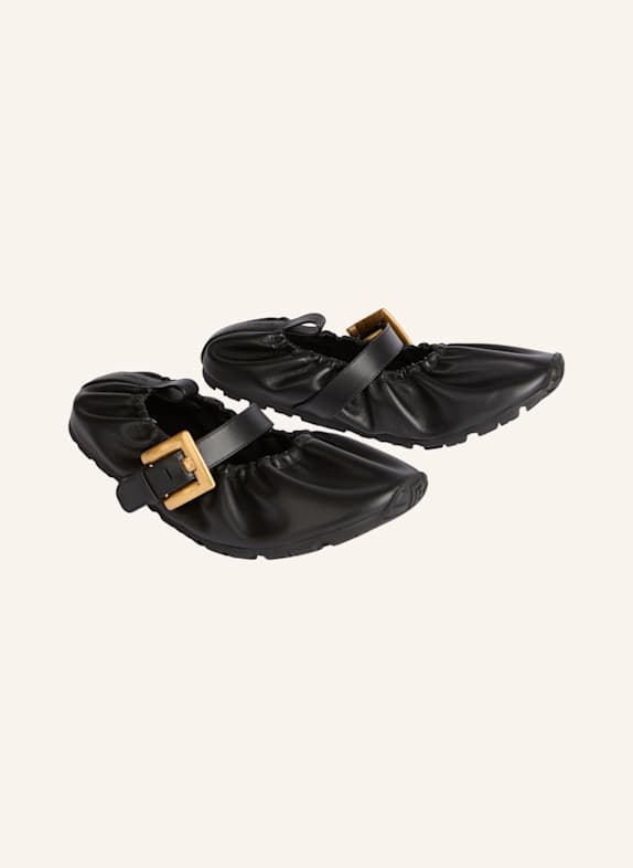 BALMAIN Anthem Ballerinas aus Glattleder SCHWARZ