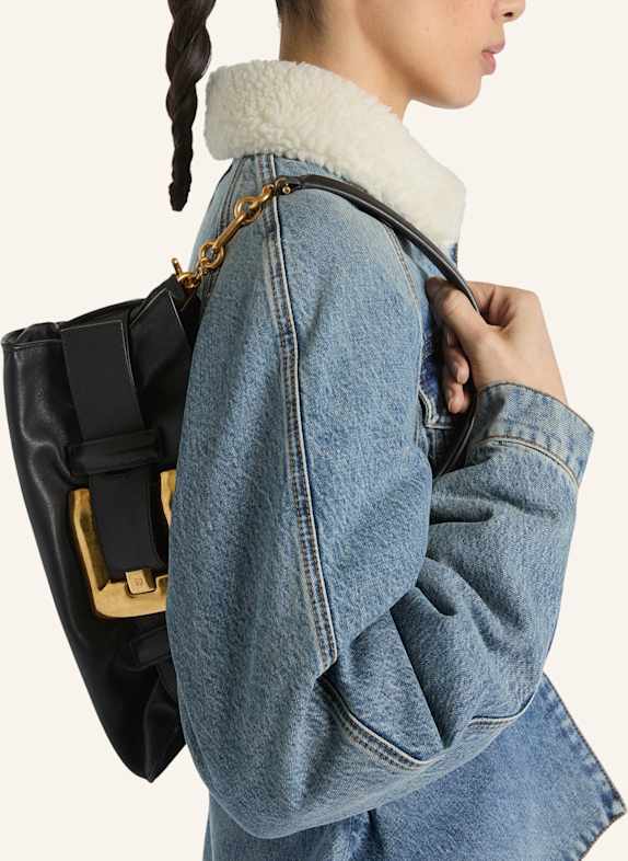 BALMAIN Anthem Mini-Tasche aus Glattleder SCHWARZ